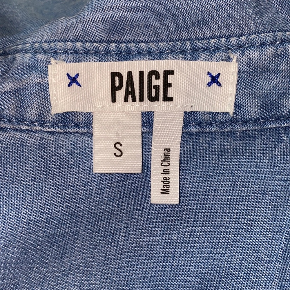 Paige denim collared snap down top - Picture 4 of 12
